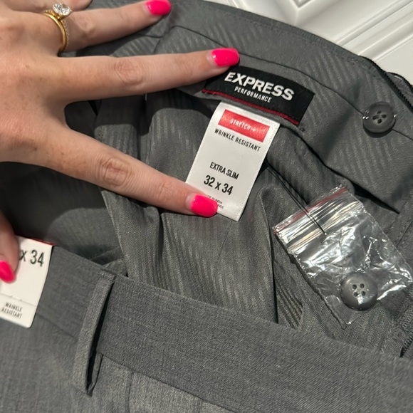 Grey Suit Pants Express - Picture 2 of 3